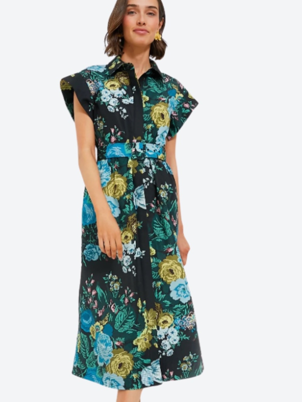 Tuckernuck Black Verdant Floral Chloe Dress XXXL